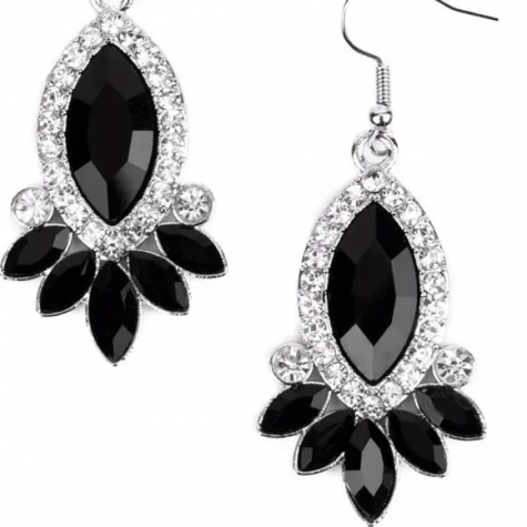 Prismatic Parade Black and White Earrings